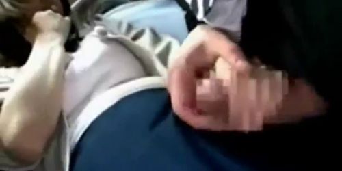 Japanese public bus handjob