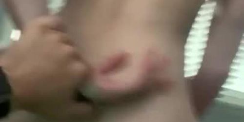 Gorgeous fit blonde rides cock