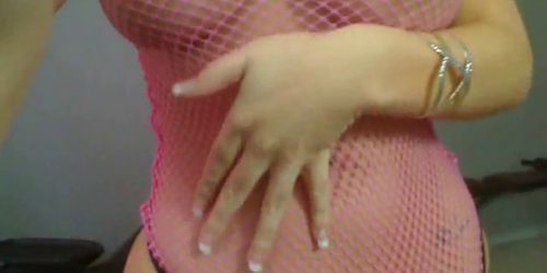 VR/SV Strip on Pink Fishnet (Sweet Victoria, Victoria Raye)