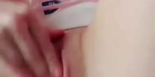 Sexy Cosplay Girl Masturbating Tight Pussy