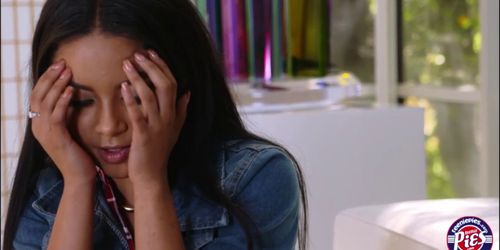 Pretty teen Maya Bijou fucks huge cock and receives creapie