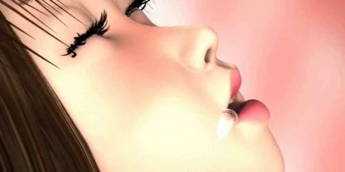 Gorgeous animated babe making love