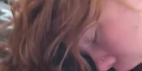 Amazing redhead sucking a BBC