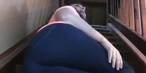 Lizzy farts down into your face making you smell it