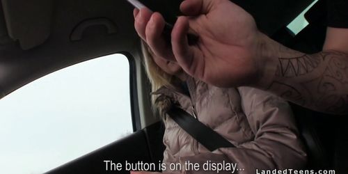 Teen hitchhiker wanks huge dick on the road (Victoria Puppy)
