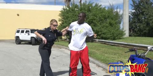 Naughty policewomen teaching a lesson with their butts