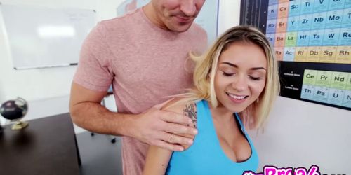 PETITE CITY 2 - Petite blonde pussy fucked doggy style on desk (Marsha May)