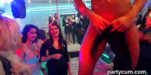 Peculiar cuties get fully crazy and nude at hardcore party