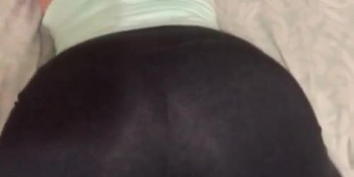 Pawg Teen in Yoga Pants Bends Over for Daddy