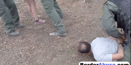 Bondage and outdoor rough fucking with brunette teen slut on the border