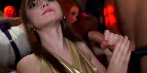 Dirty sluts get fucked hard by horny guys at the orgy party