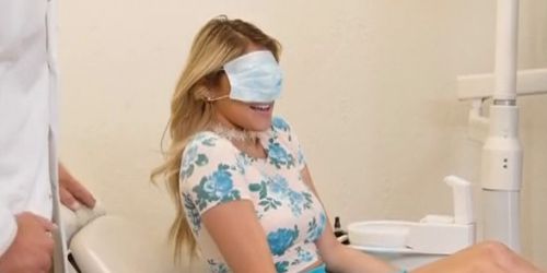 Blonde Stepahnie West Sneaky Blowjob In Dentists Office (Stephanie West)