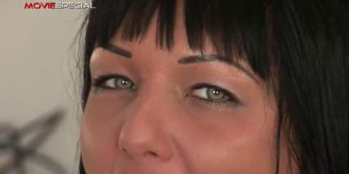 Busty slut working on a huge dildo part3 - video 2