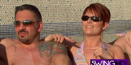 Naughty swingers enjoy having kinky threesomes in the shower