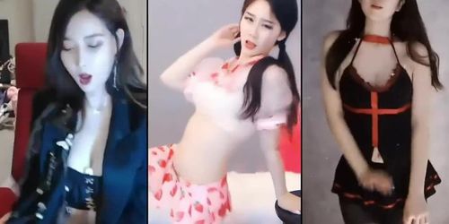PMV : KBJ Triple Cum Challenge (Korean and Chinese Webcam Girls)