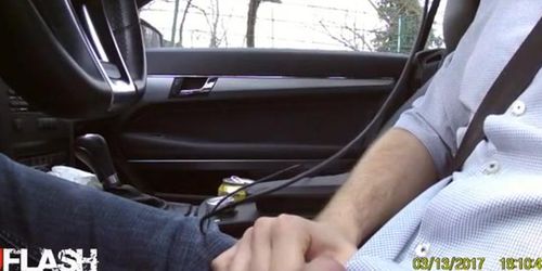 Car flash asian teen