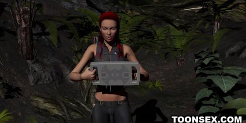 3D Redhead Getting Fucked by an Alien Spider