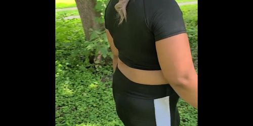 Big Booty asian in See through Leggings