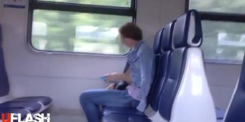 Jerking for Woman on Train