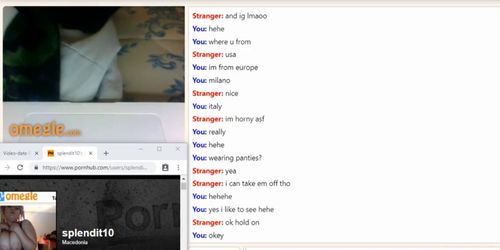 Omegle Horny BBW Girl with Big Tits and Hairy Pussy Helps me to Cum