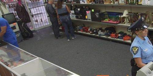 Pawnshop babe screwed in police outfit