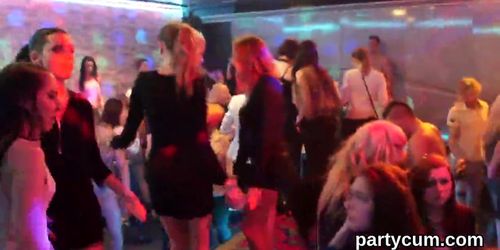 Horny cuties get totally insane and stripped at hardcore party
