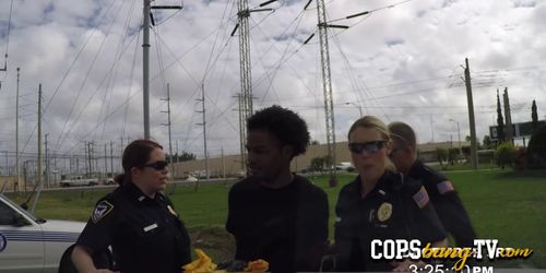 Black suspect is apprehended and ready to pay the price for breaking the law