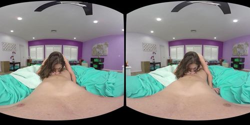 Wietvapende brunette POV-porno Melissa VR