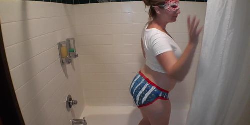Patriotic Pantied panties strip tease and wet tshirt