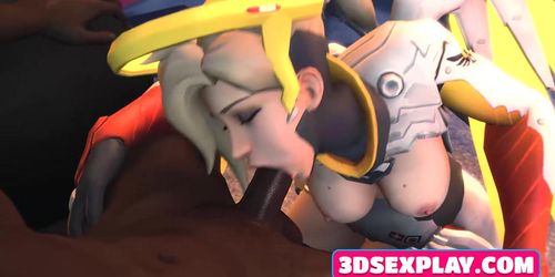 Overwatch Lovely Mercy with Big Round Booty Gets a Huge Cock