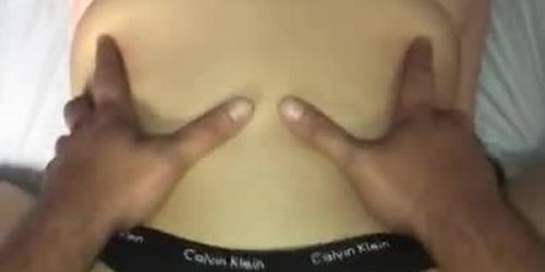 Amateur POV Calvin Klein thong to the side CUM LOAD