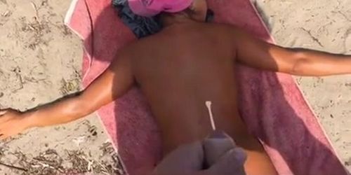 Cum on Mature at Beach