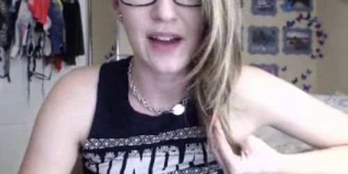 Busty girl with glasses showing her great body - video 3