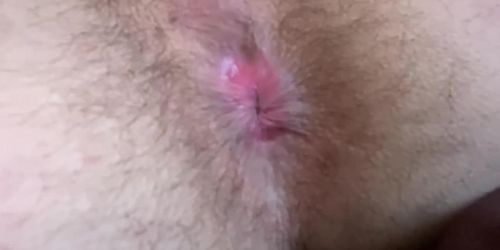 Close up guy pink asshole