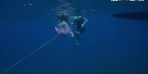 Hot girls on tenerife in the sea