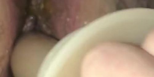 Wife dildoing my hole