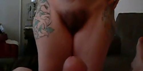 Cum on hairy bush