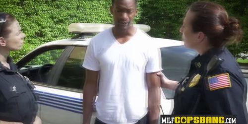 Join this hardcore interracial threesome in public now - video 1