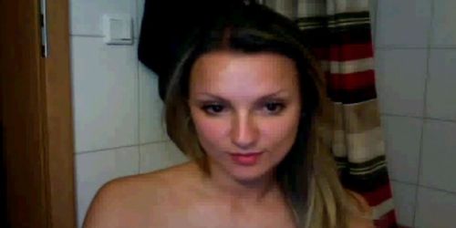 amazing woman takes a shower on webcam