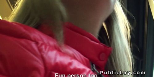 Blonde fucked after picked up in public