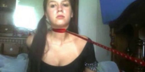 Strange teen girl masturbating on webcam