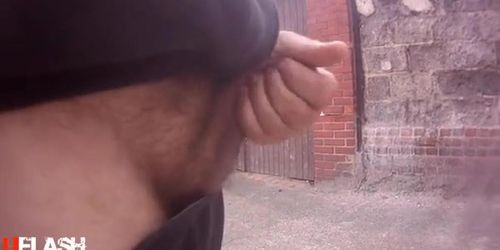 public flash cock in street front unknow girl