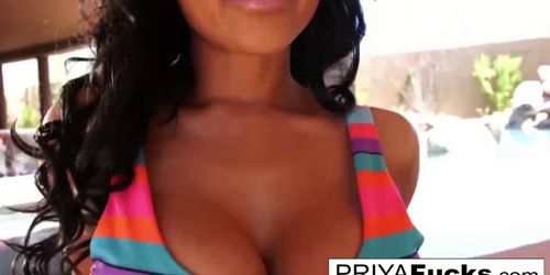 Busty MILF Goddess Priya and her giant glass toy!