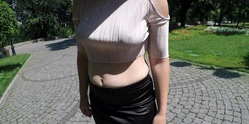 Tits Falling Out. Hot Milf Caught Changing Bra In Public