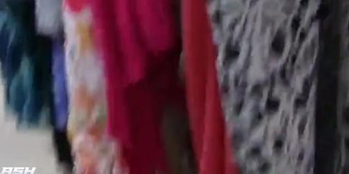 Flash Mature Woman at Store