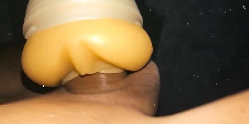 Boy fucking Fleshlight on Snapchat with big cock