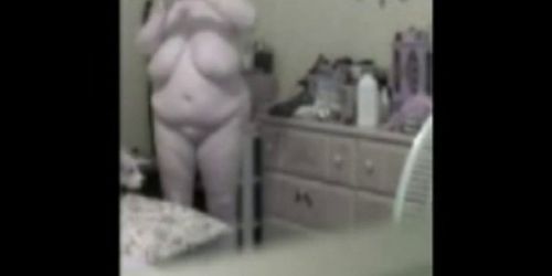 bbw amtteur getting dressed in front cam