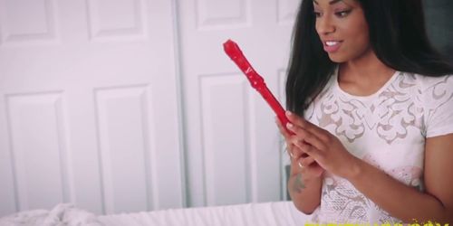 Petite black teen rubbing - video 2