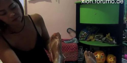 Milf In Shorts Foot Massage In Thailand