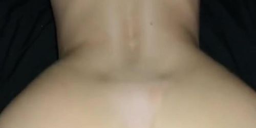 Blonde gf rides POV doggystyle 